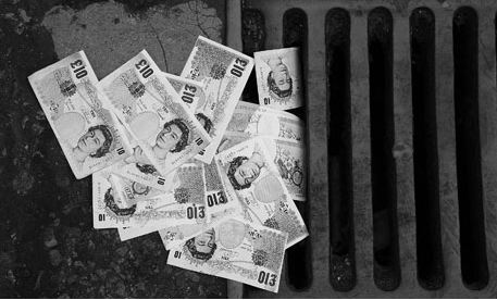 money down the drain