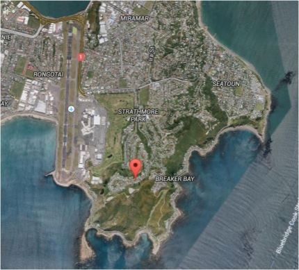 Police cordoned off the end of Ahuriri St, to the east of Wellington airport