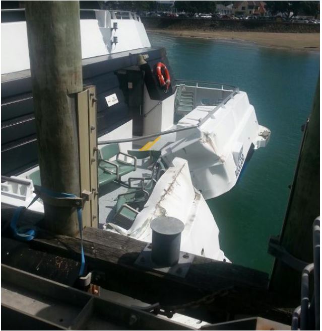 Mangled seats onboard the Kea, owned by Fullers Ferry Co.